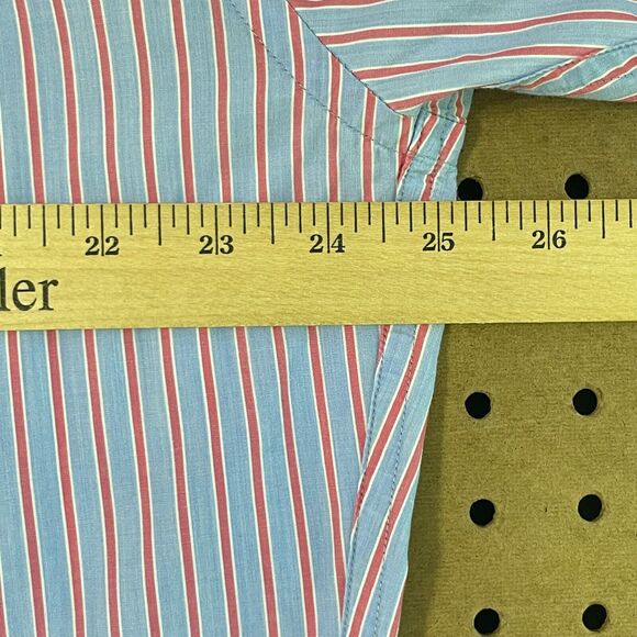 Peter Millar Seaside Collection LS Button Up Shirt Stripes Blue & Pink XL Men - Picture 6 of 8